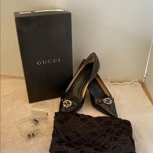 Gucci authentic Ladies Black Kitten Heel Pumps 10